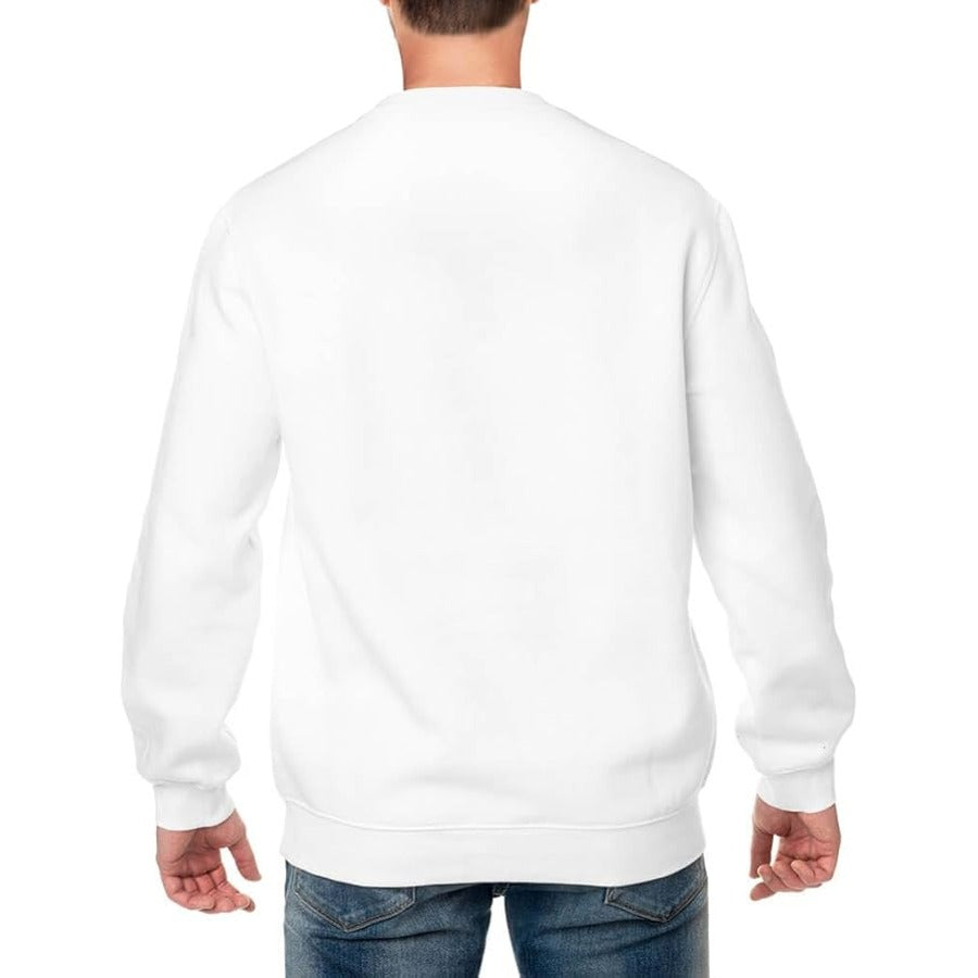 Aamera Mens Plain Pullover Sweatshirt White - Aamera Fashion