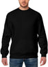 Aamera Mens Plain Pullover Sweatshirt Black - Aamera Fashion