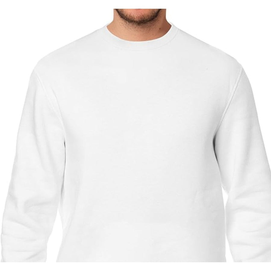 Aamera Mens Plain Pullover Sweatshirt White - Aamera Fashion