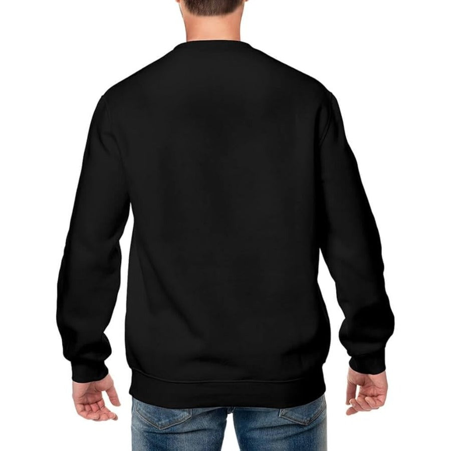 Aamera Mens Plain Pullover Sweatshirt Black - Aamera Fashion