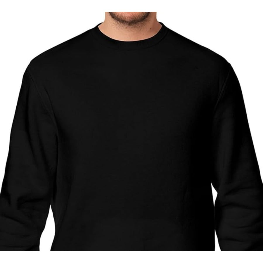 Aamera Mens Plain Pullover Sweatshirt Black - Aamera Fashion