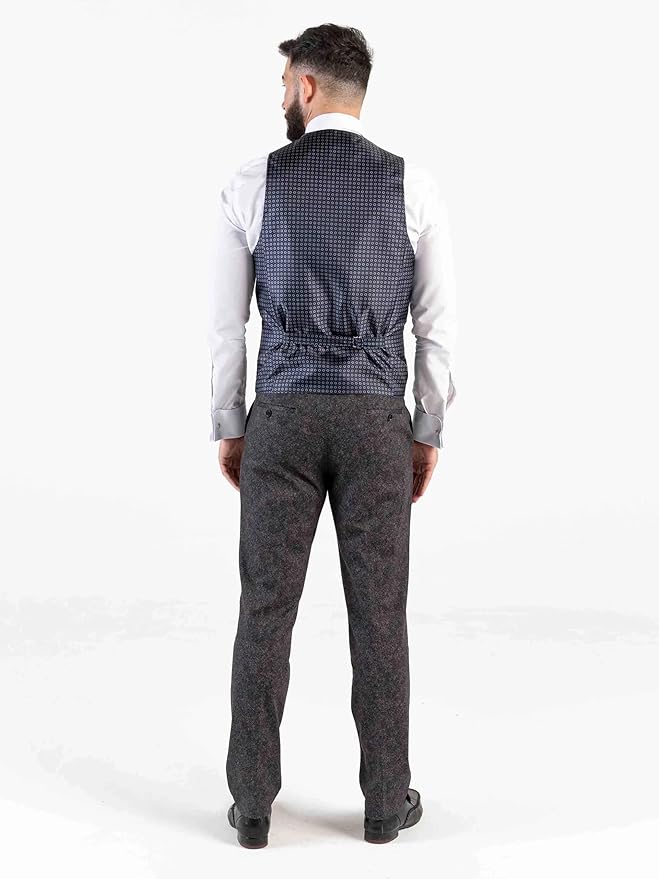 Buy Herringbone Mens Dark Grey Tailored Fit Three Piece Suit - Weddings, business, Office, Events Suit - Orders Suit Online - The Tie Company