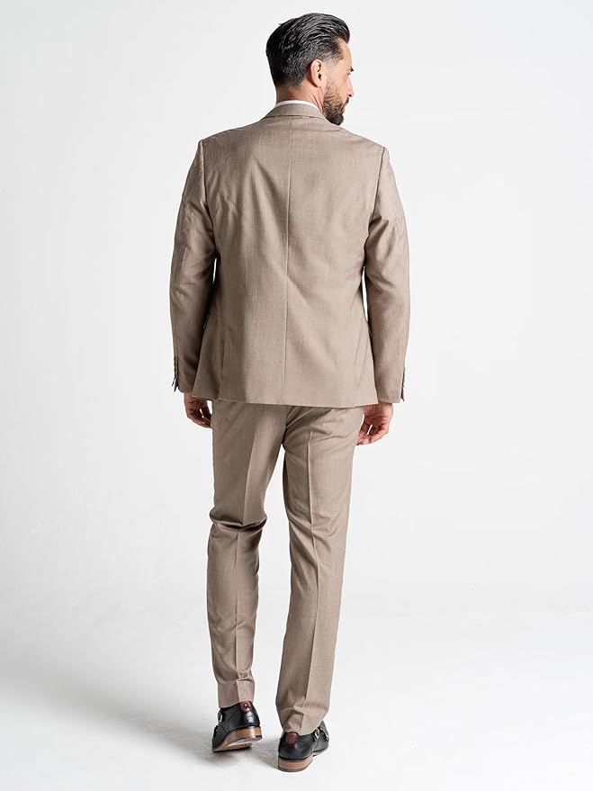 Buy Henry Mens Brown Slim Fit Three Piece Suit - Wedding, Office, Meeting Suit, Formal, Event Suit. Order Suit Online - - The Tie Company