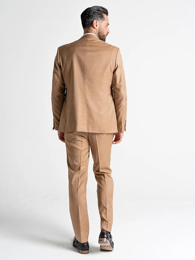 Buy Henry Mens Sand Cream Slim Fit Three Piece Suit - Weddings & Formal, Office Events Suit Order suit Online - - The Tie Company