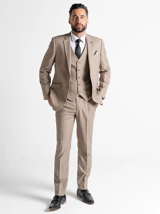 Henry Brown 3-Piece Slim Fit Suit for Men