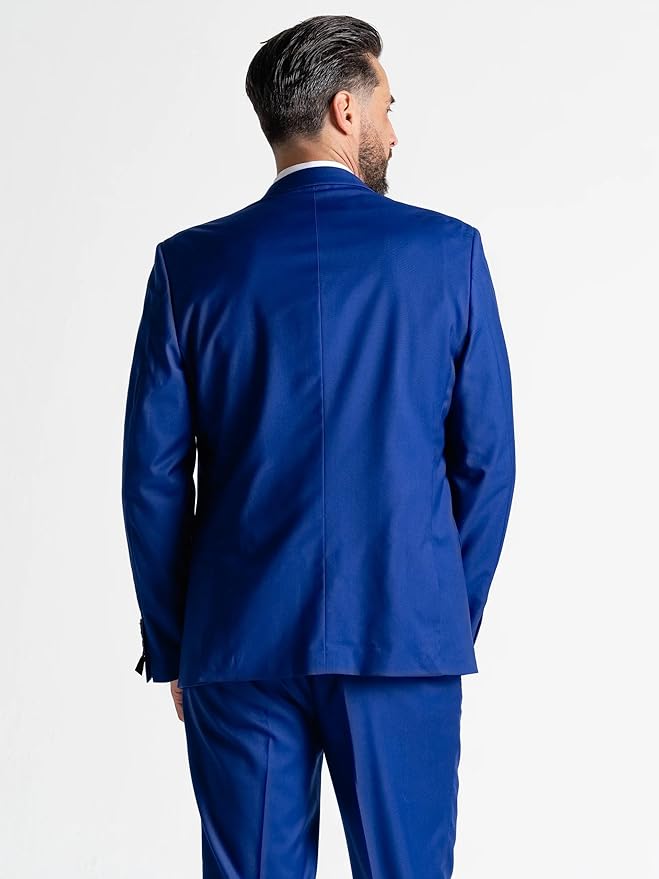 Buy Haris Mens Blue Slim Fit Three Piece Suit - Wedding, Office, Business, Formal Event Suit, Order Suit Online - The Tie Company