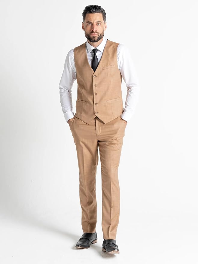 Buy Henry Mens Sand Cream Slim Fit Three Piece Suit - Weddings & Formal, Office Events Suit Order suit Online - - The Tie Company