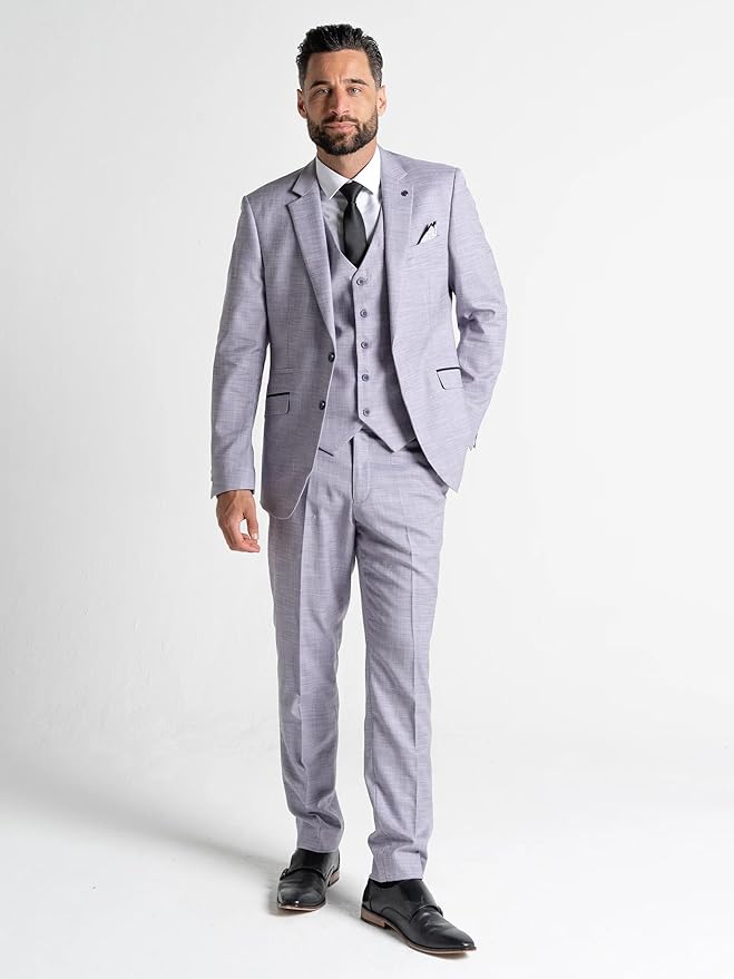 Henry Lilac 3-Piece Slim Fit Suit for Men