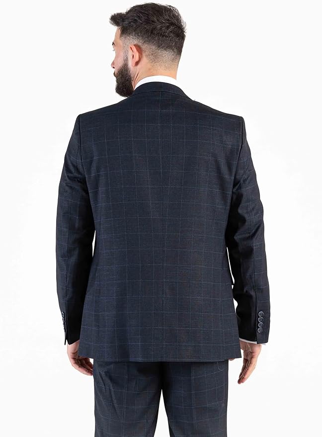 Classic Navy Blue Three-Piece Suit – Tailored Fit, Single-Breasted, Notch Lapel, Two-Button Closure – Ideal for Business and Formal Events - The Tie Company