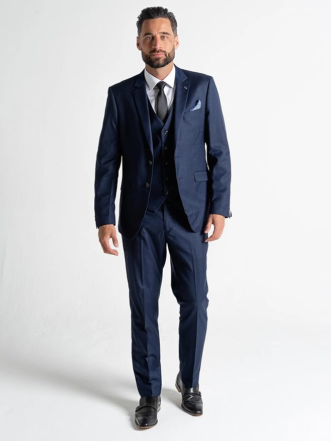 Edward Men’s Navy 3-Piece Slim Fit Suit