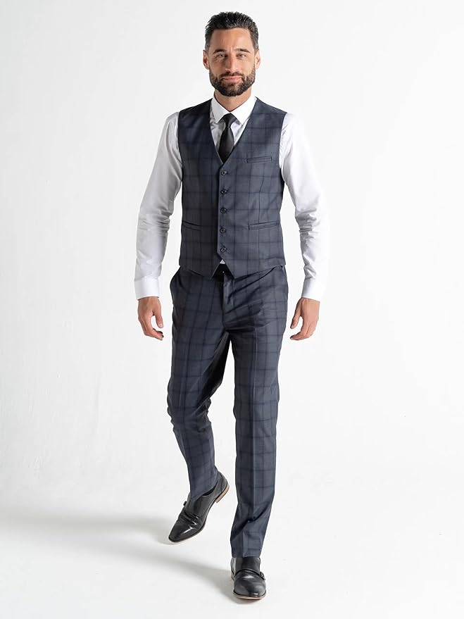 Buy Mens Kensington Dark Grey Tailored Fit Wool Three Peace Suit – Formal Events, Business Meetings, and Weddings Suit Order Suit Online - The Tie Company