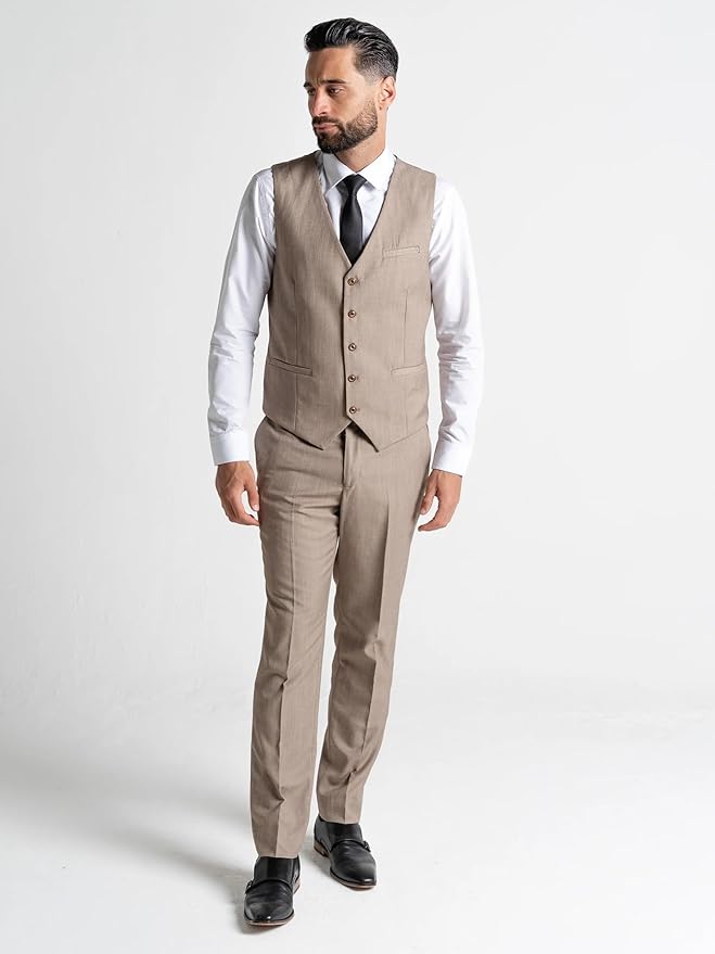 Buy Henry Mens Brown Slim Fit Three Piece Suit - Wedding, Office, Meeting Suit, Formal, Event Suit. Order Suit Online - - The Tie Company