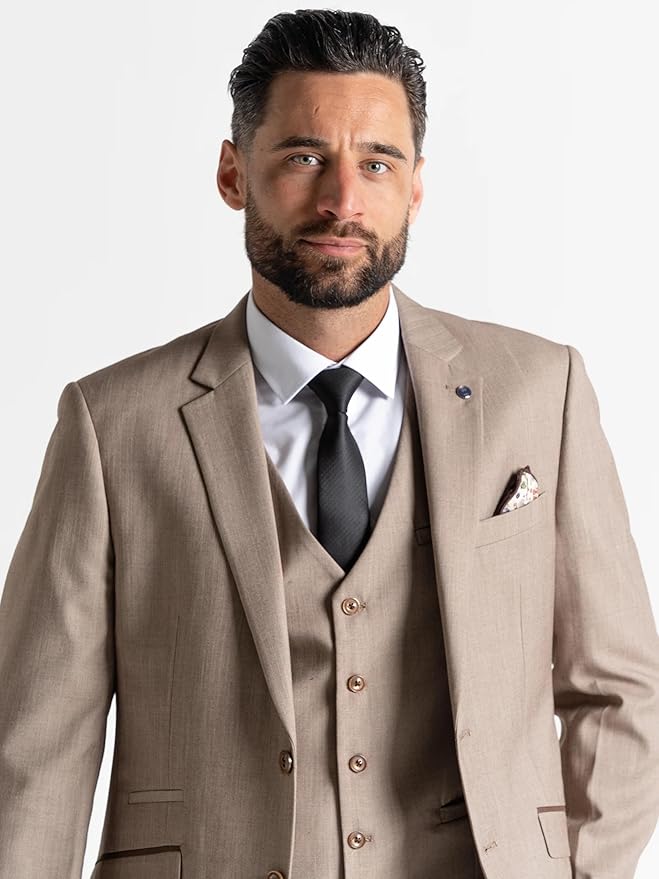 Buy Henry Mens Brown Slim Fit Three Piece Suit - Wedding, Office, Meeting Suit, Formal, Event Suit. Order Suit Online - - The Tie Company