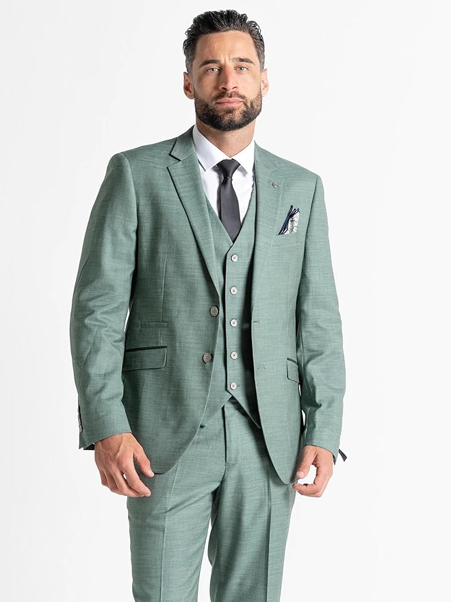 Buy Henry Mens Green Slim Fit Three Piece Suit - Wedding, business, Formal, Event Suit Order Suit Online - - The Tie Company