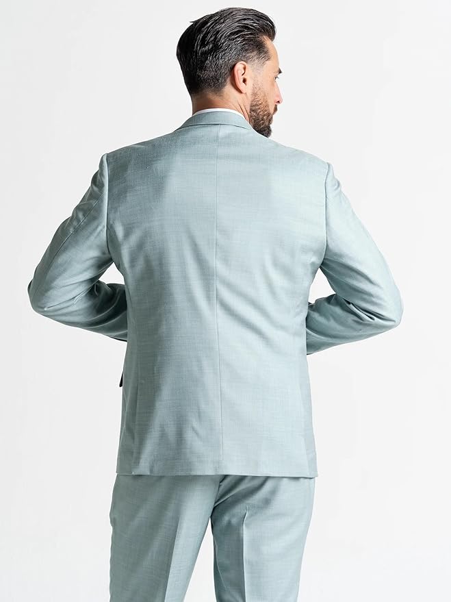 Edward Mint Green Three-Piece Suit – Slim Fit, Notch Lapel, Single-Breasted, Two-Button Closure – Ideal for Weddings and Formal Events - The Tie Company