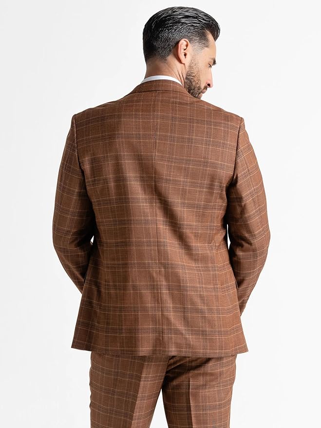 Buy Kensington Mens Tailored Fit Wool Brown Three Peace Suit – Business, Weddings & Formal Events Suit Order Suit Online - The Tie Company