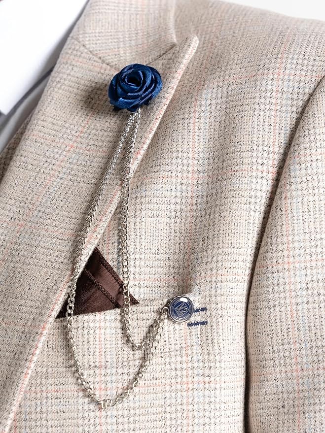 Cream Tweed Three Piece Suit – Tailored Fit Blazer, Waistcoat, and Trousers – Elegant Vintage-Inspired Formalwear for Weddings and Special Occasions - The Tie Company