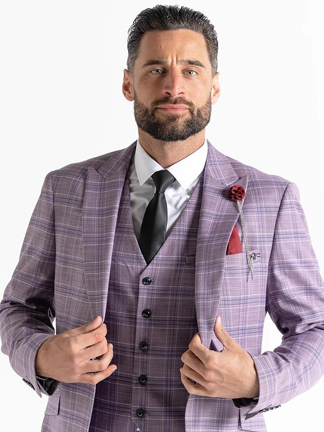 Buy Mens Kensington Lilac Tailored Fit Three Peace Suit – Weddings, Business, and Formal Occasions Suit Order Suit Online - The Tie Company