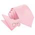 Baby Pink Tie, Pocket Square and cufflinks sets - Aamera Fashion