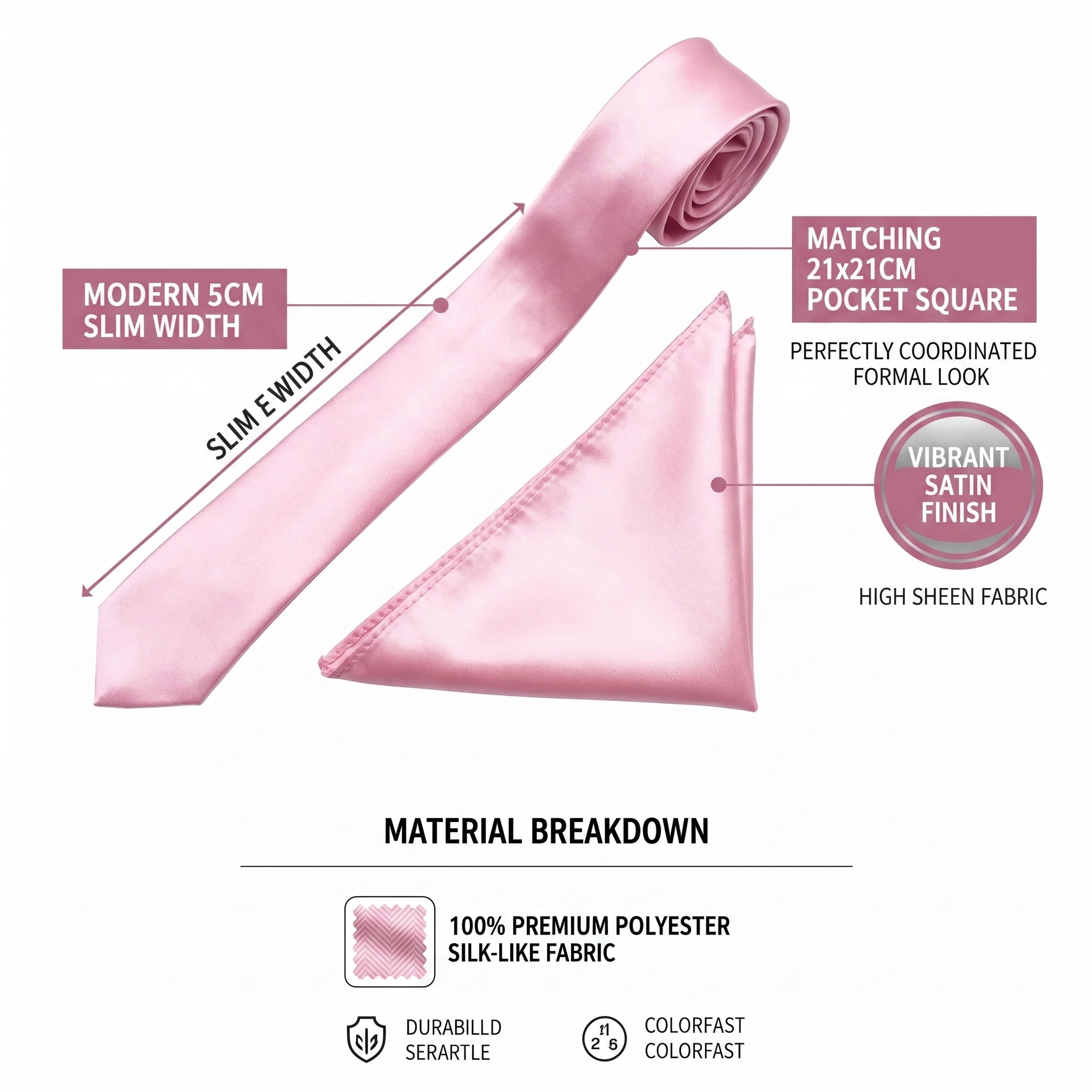 Baby Pink pocket squares for suits