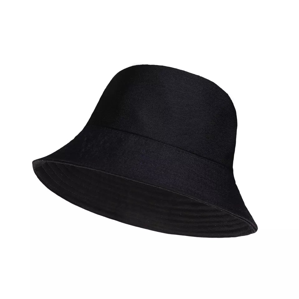 Black Bucket Hat in Cotton - Summer Hat for Men & Women - Aamera Fashion