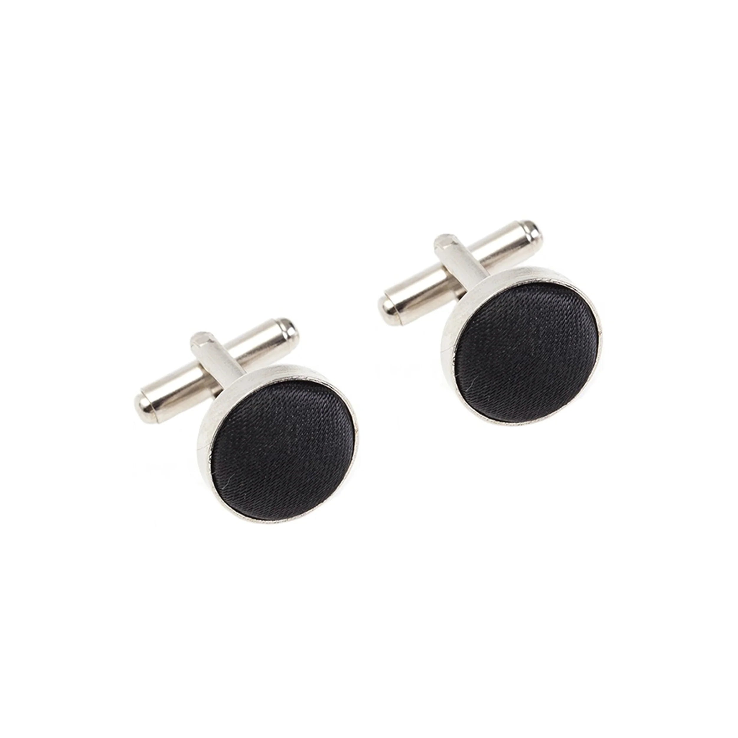 Black Luxury Fabric cufflinks for men