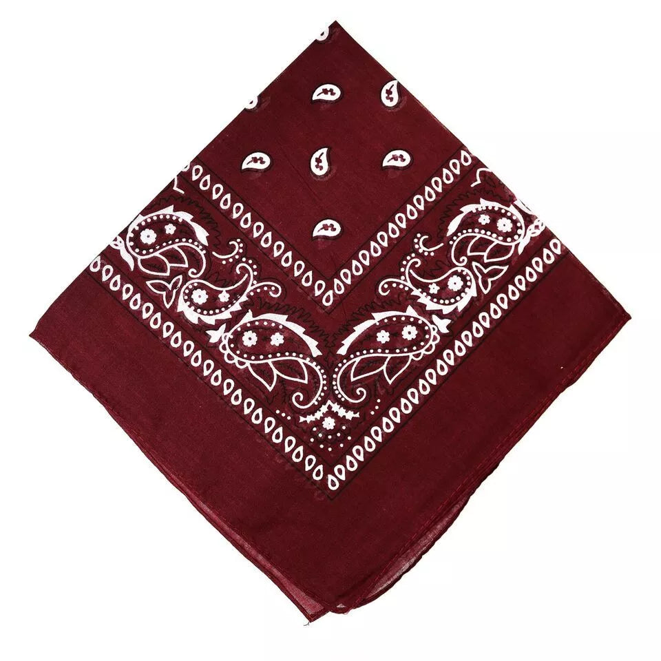 Brown Paisley Cotton Bandana - Aamera Fashion