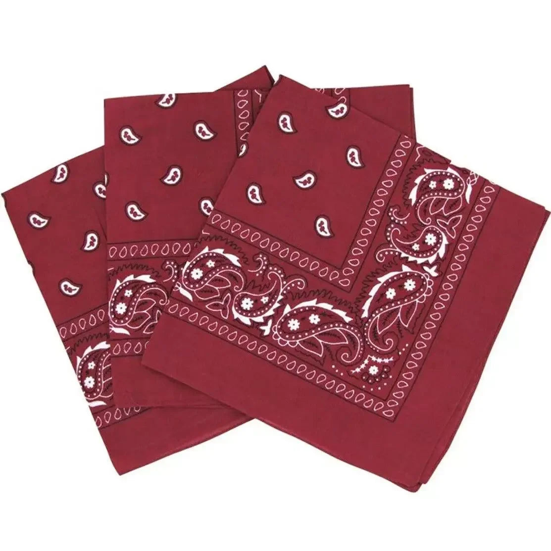 Brown Paisley Cotton Bandana in 3 Pack - Aamera Fashion