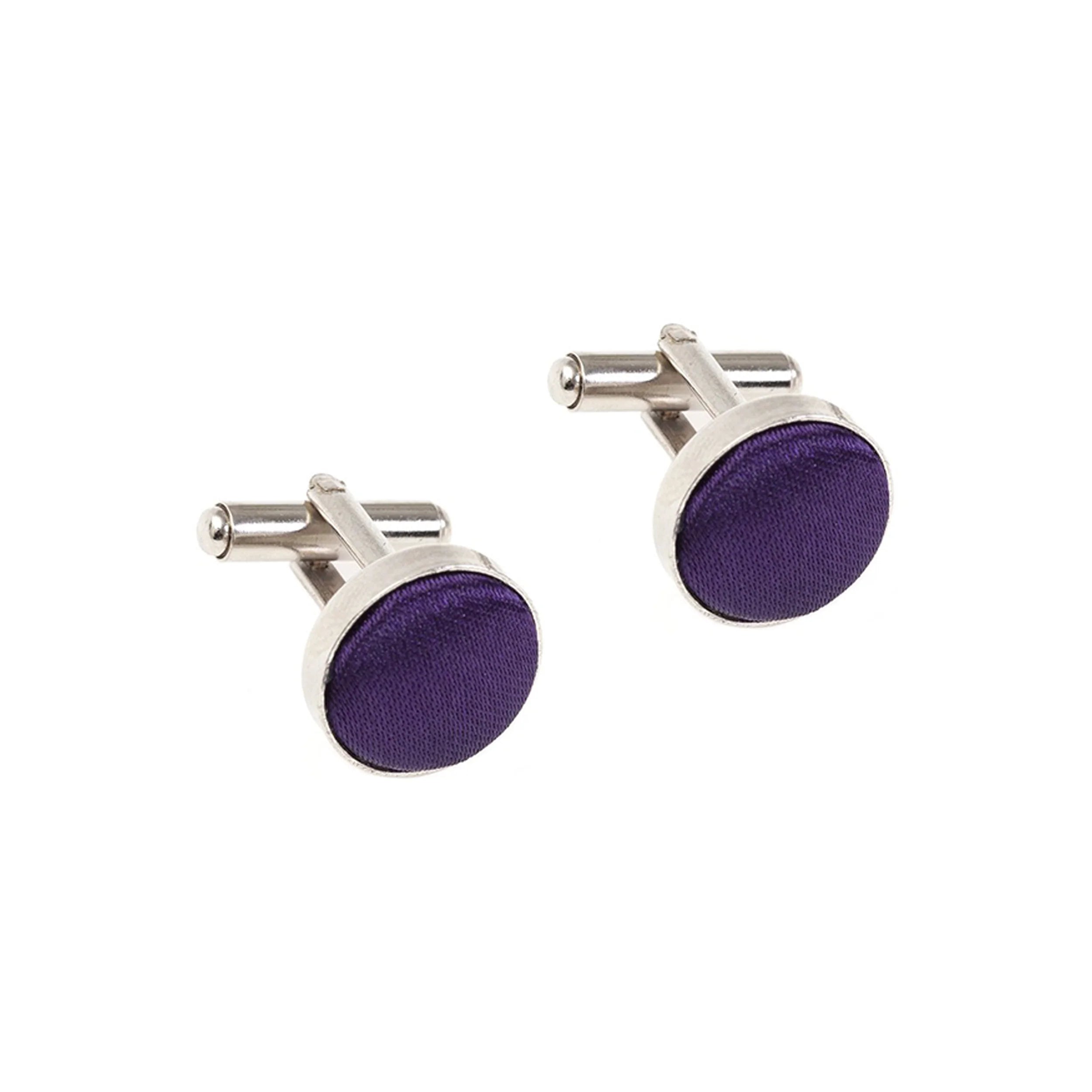 Dark Purple Luxury Fabric cufflinks for men - Aamera Fashion