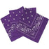 Dark Purple Paisley Cotton Bandana in 3 Pack - Aamera Fashion