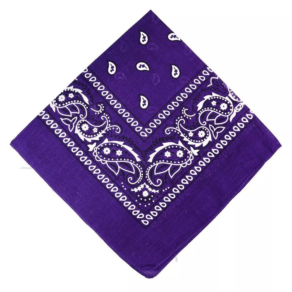 Dark Purple Paisley Polyester Bandana - Aamera Fashion
