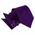 Dark Purple Tie, Pocket Square and cufflinks sets - Aamera Fashion