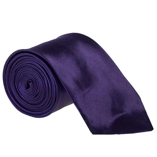 Dark Purple Skinny Slim Tie - Aamera Fashion