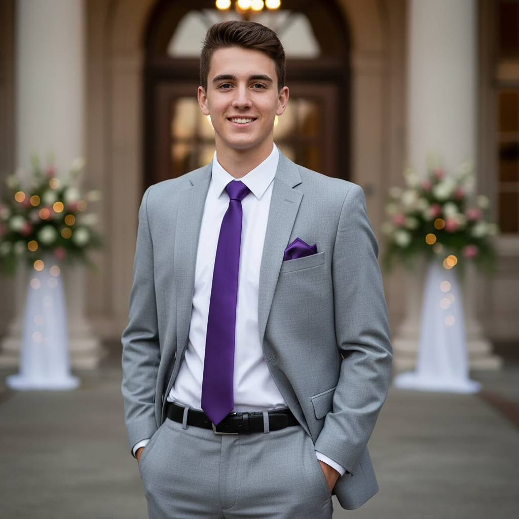 Dark Purple folding of pocket square