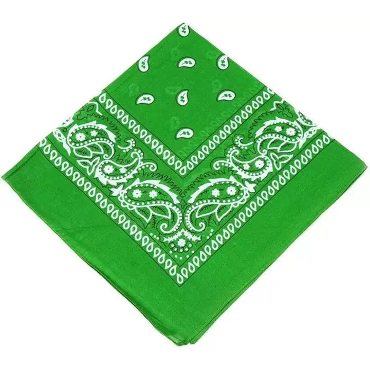 Green Paisley Polyester Bandana - Aamera Fashion