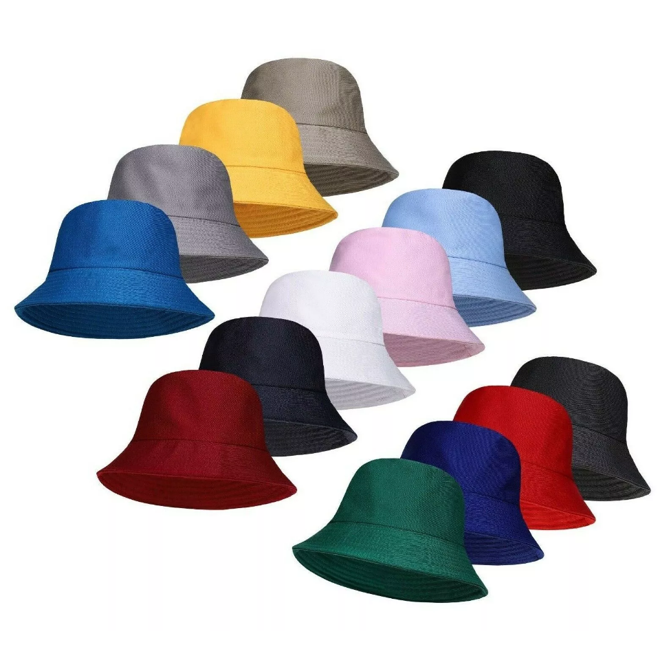 Grey Bucket Hat in Cotton - Summer Hat for Men & Women - Aamera Fashion