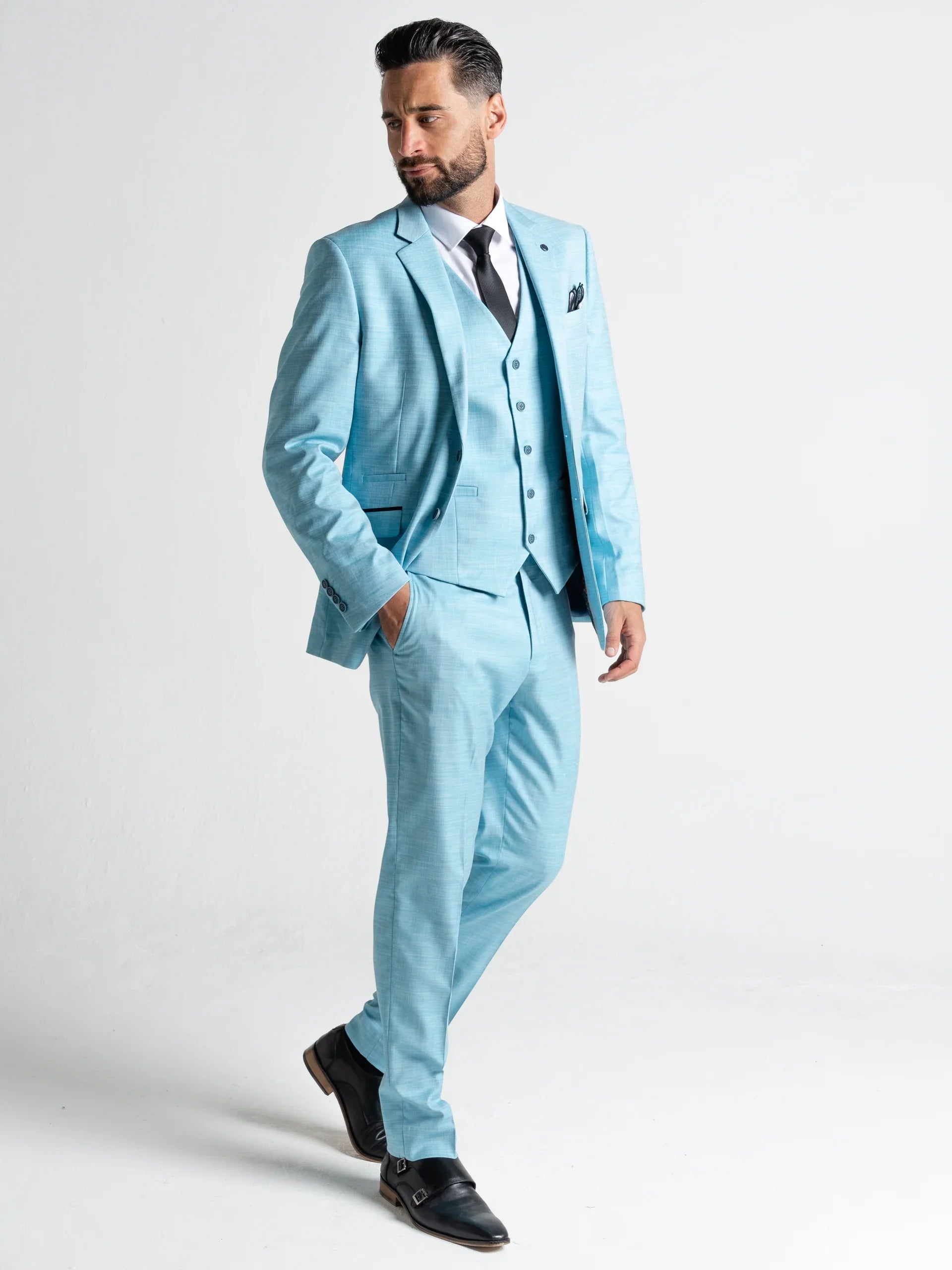 Henry Aqua 3-Piece Slim Fit Suit for Men