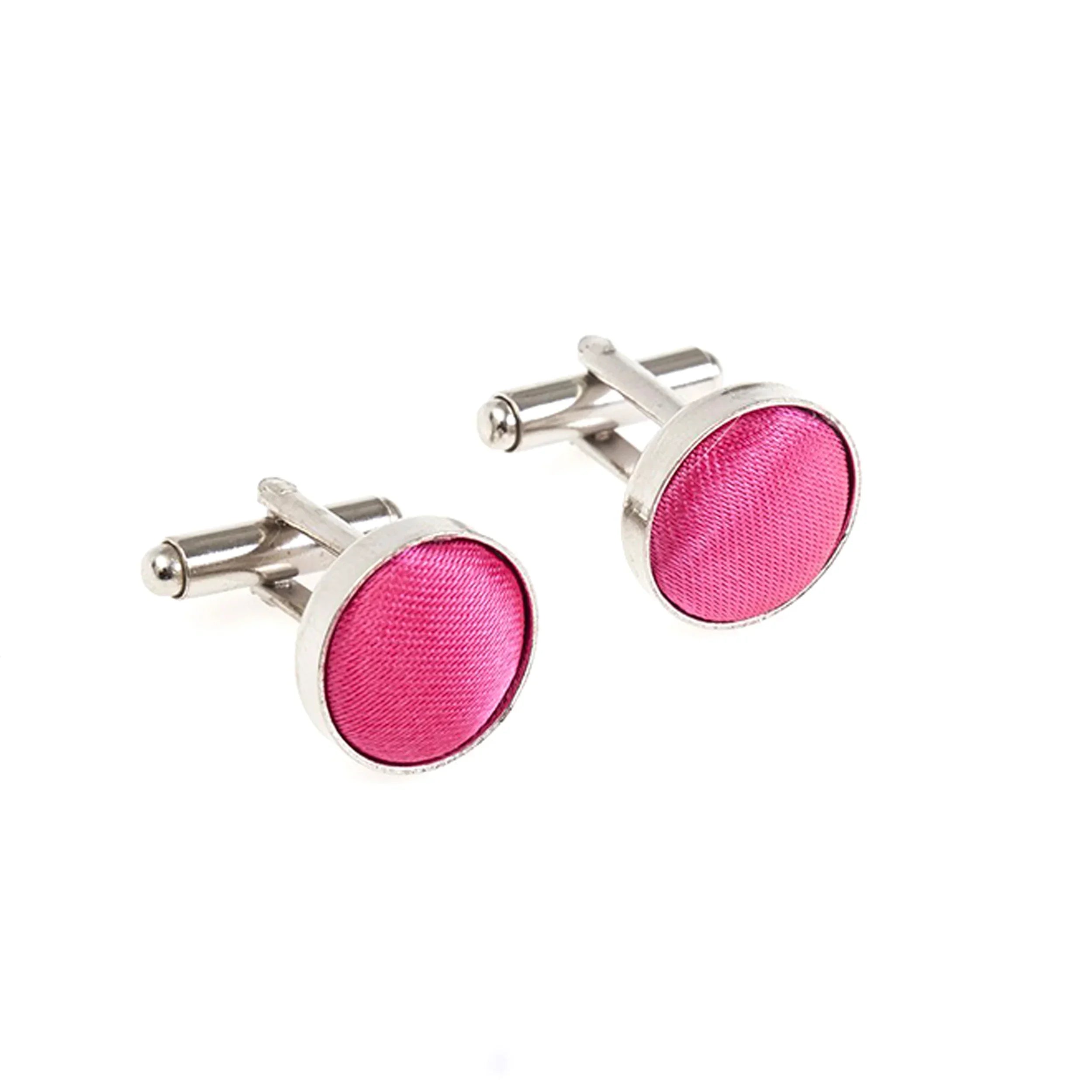 Hot Pink Luxury Fabric cufflinks for men - Aamera Fashion