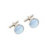 Light Blue Luxury Fabric cufflinks for men - Aamera Fashion