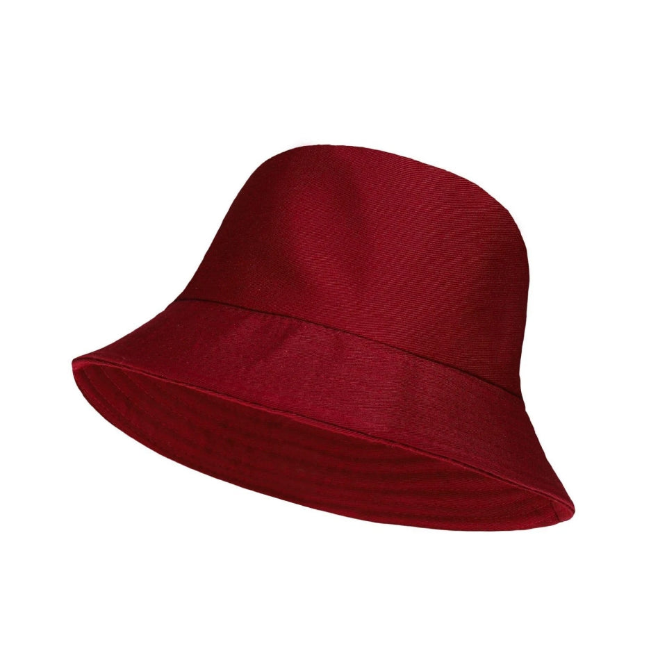 Maroon Bucket Hat in Cotton - Summer Hat for Men & Women - Aamera Fashion