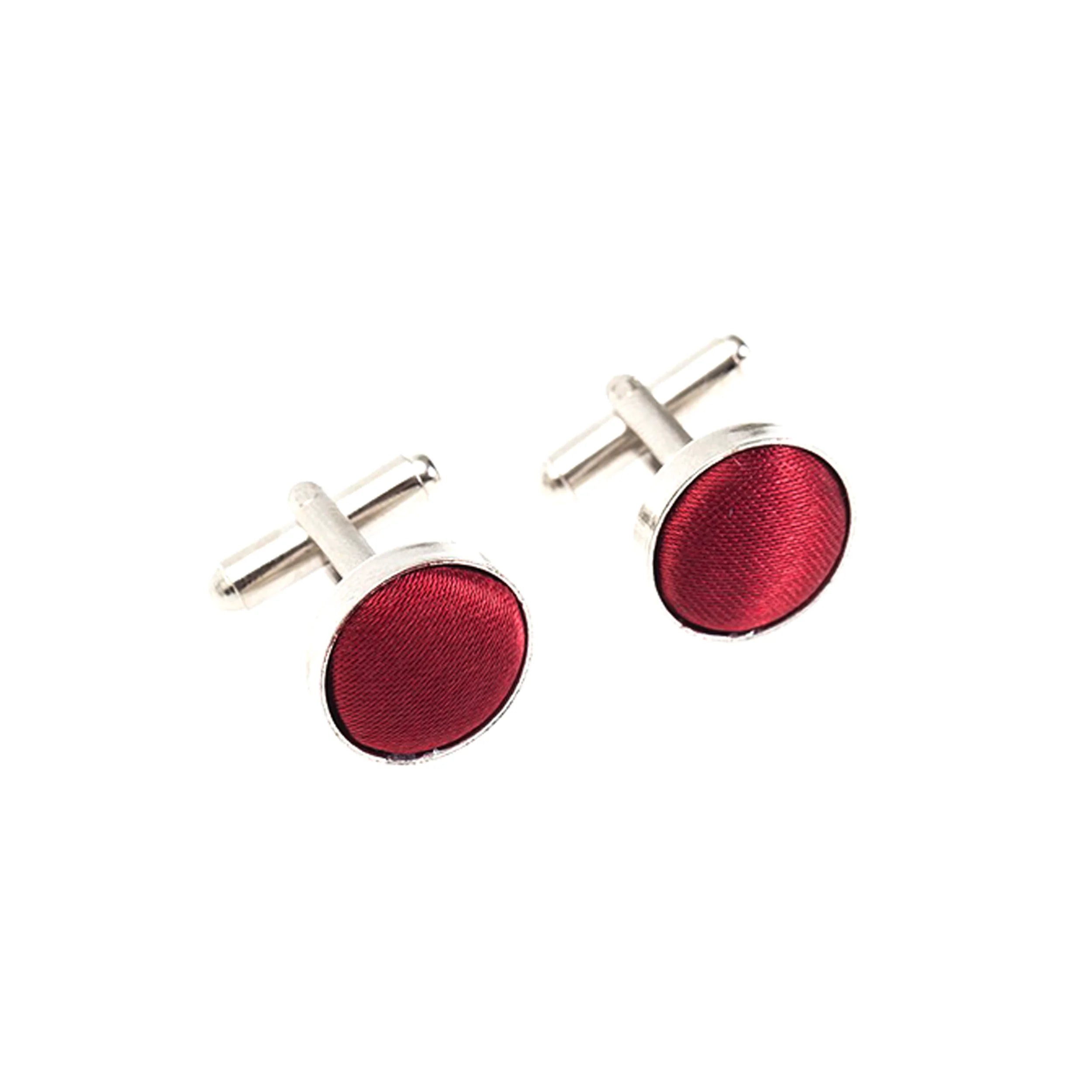 Maroon Luxury Fabric cufflinks for men - Aamera Fashion