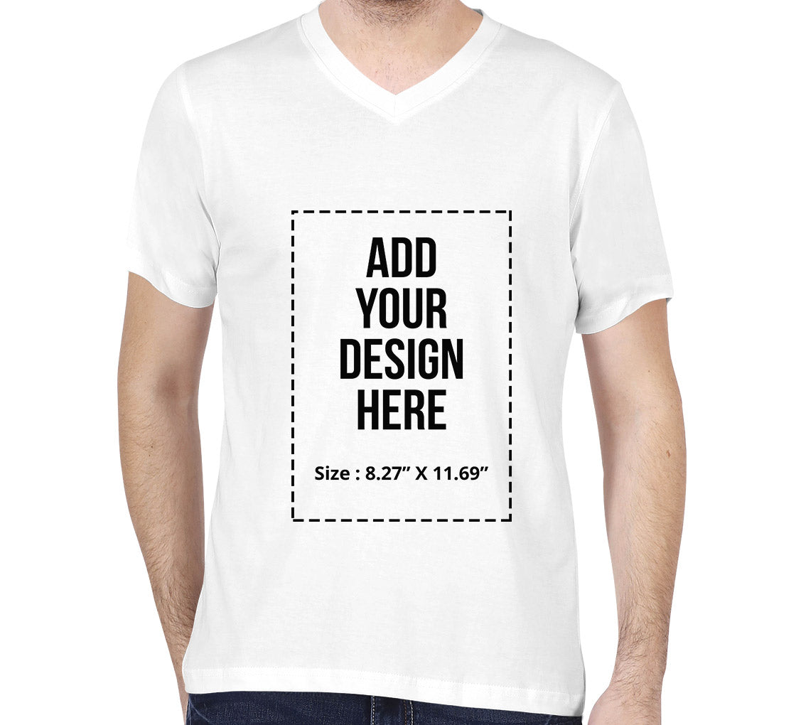 Customized Men’s V-Neck T-Shirt | Soft, Stylish & Custom Comfort