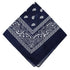 Navy Blue Paisley Polyester Bandana - Aamera Fashion