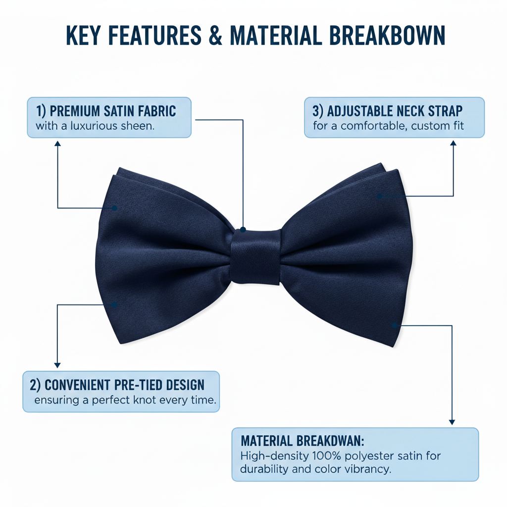 Navy Blue Bow Tie for Men