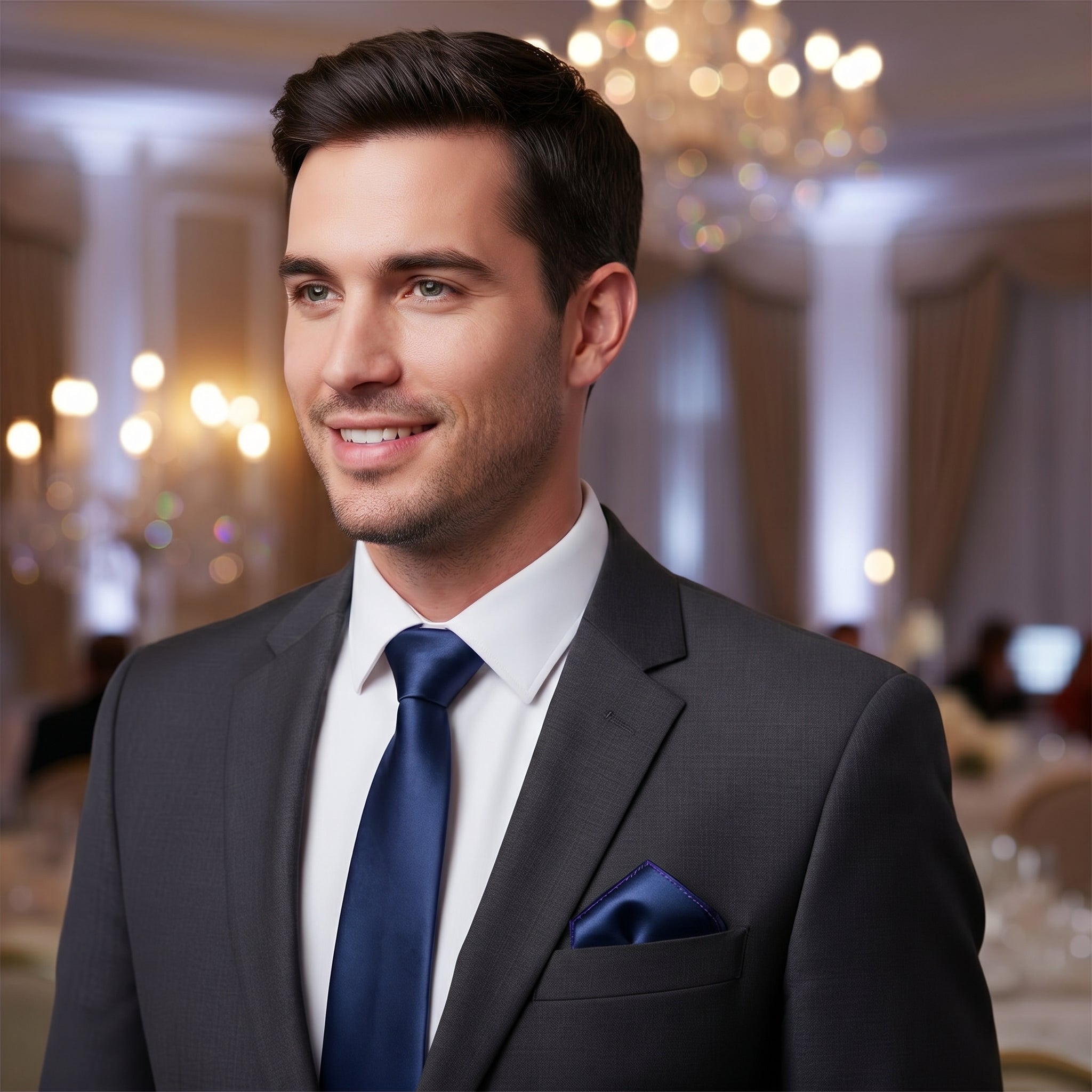 Navy Blue pocket squares for suits