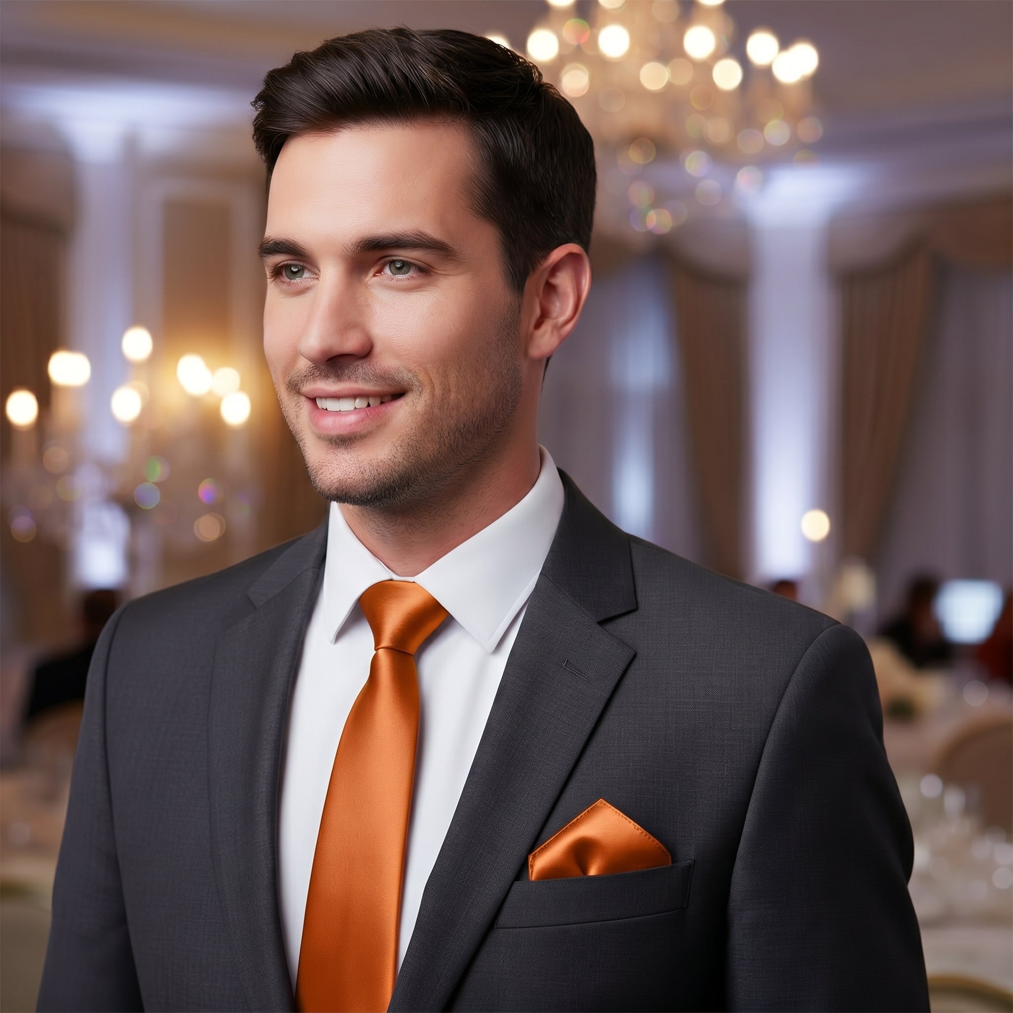 Orange folding of pocket square