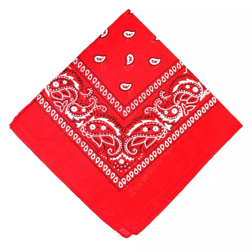 Red Paisley Polyester Bandana - Aamera Fashion