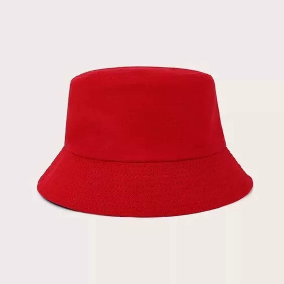 Red Bucket Hat in Cotton - Summer Hat for Men & Women - Aamera Fashion