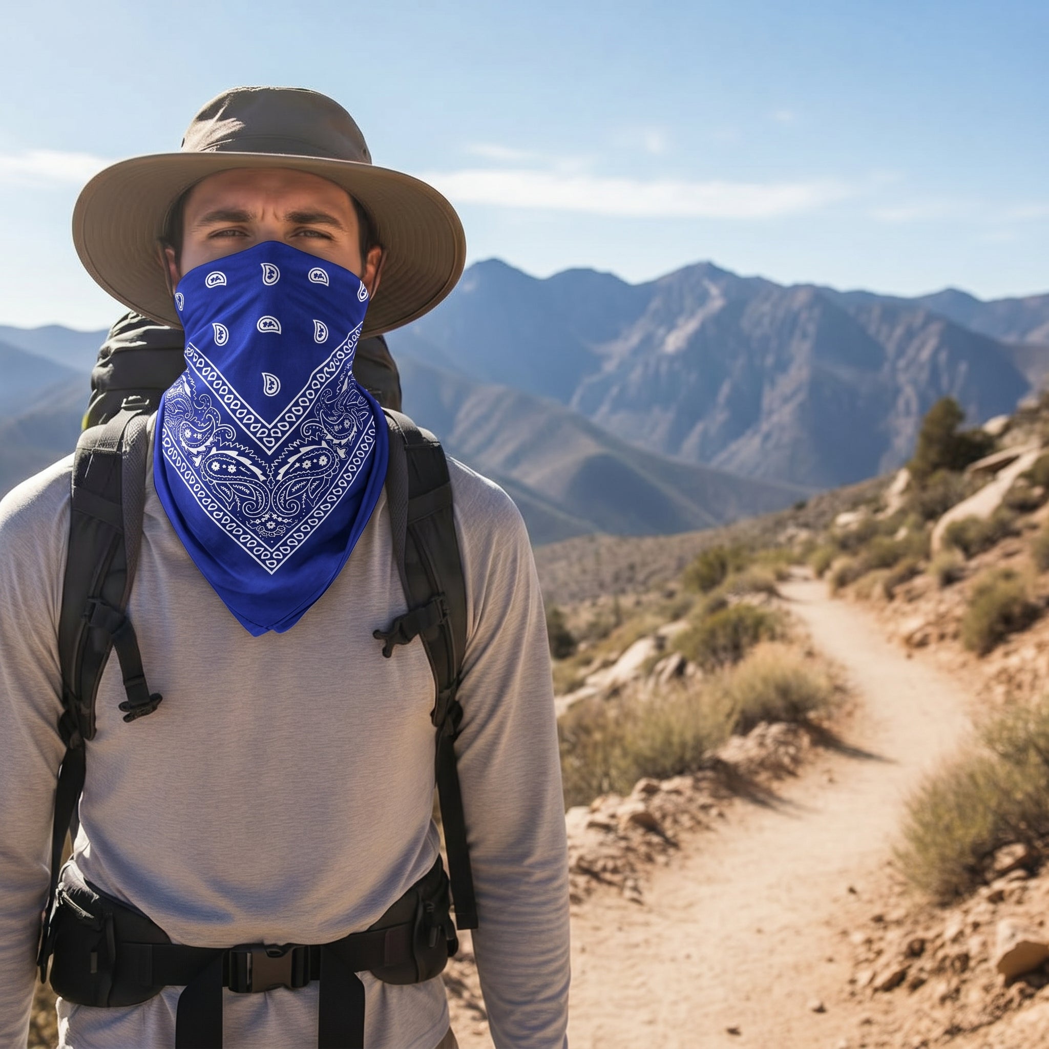 Royal Blue Paisley Cotton Bandana