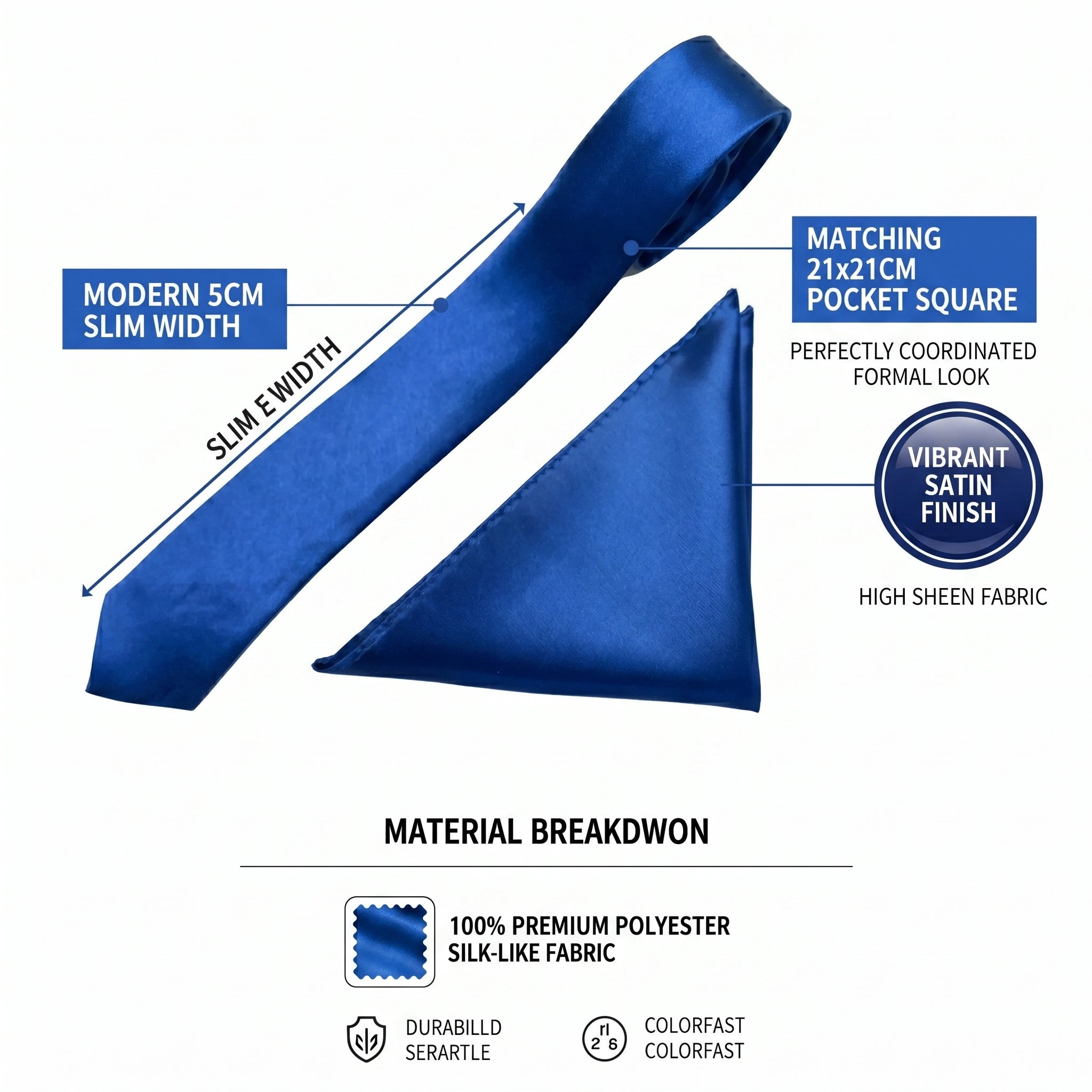 Royal Blue pocket squares for suits